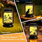 Hummingbird Solar Hanging Lanterns, Metal Garden Decor