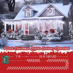 Christmas Fairy Lights 4-Pack, 132ft 400 LED Battery Twinkle Lights