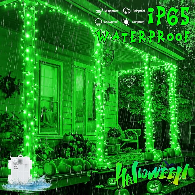 2-Pack Christmas String Lights, 8ft 30 LED Waterproof Twinkle Lights