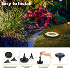 8-Pack Solar Ground Disk Lights, Warm White Waterproof LED