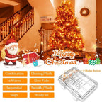 Christmas Backyard String Lights, 33ft 100 LED Waterproof