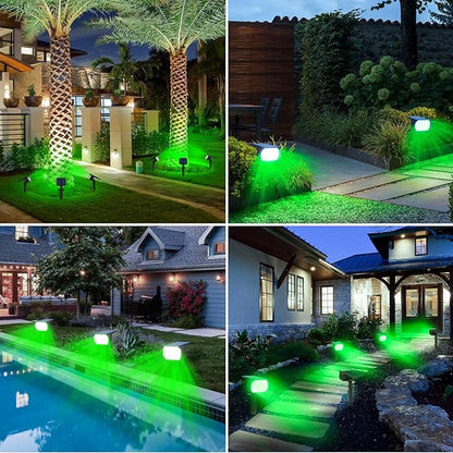 nipify 4 Pack Solar Spot Lights Outdoor, Solar Powered Waterproof Spotlight, Landscape Lighting for Outside Yard Garden Pathway,Green