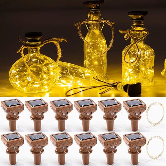 12-Pack Warm White Yard String Lights, Weatherproof LED