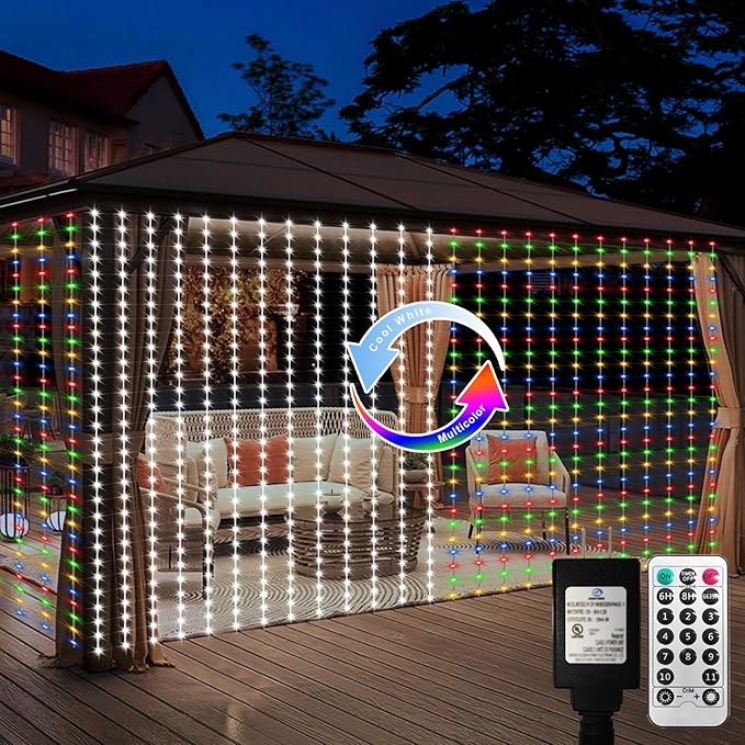 20ft Cool White String Lights for Patio, Waterproof LED