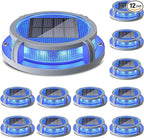 12-Pack Blue Solar Fence Lights, Outdoor LED