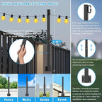 Outdoor String Light Poles 4-Pack, Metal