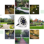 Solar Flat Disk Lights 24-Pack, Waterproof Landscape