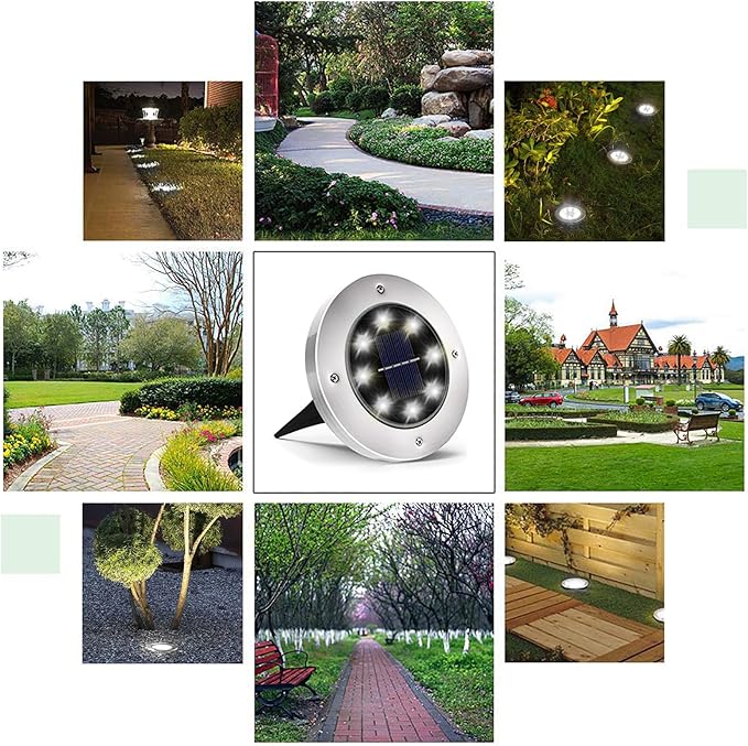 INCX Solar Lights for Outside, 4 Pack Solar Light Outdoor Waterproof, Garden Lights Landscape Lighting for Lawn Yard Deck Driveway Walkway White