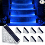 8-Pack Solar Wall Lights, Blue LED
