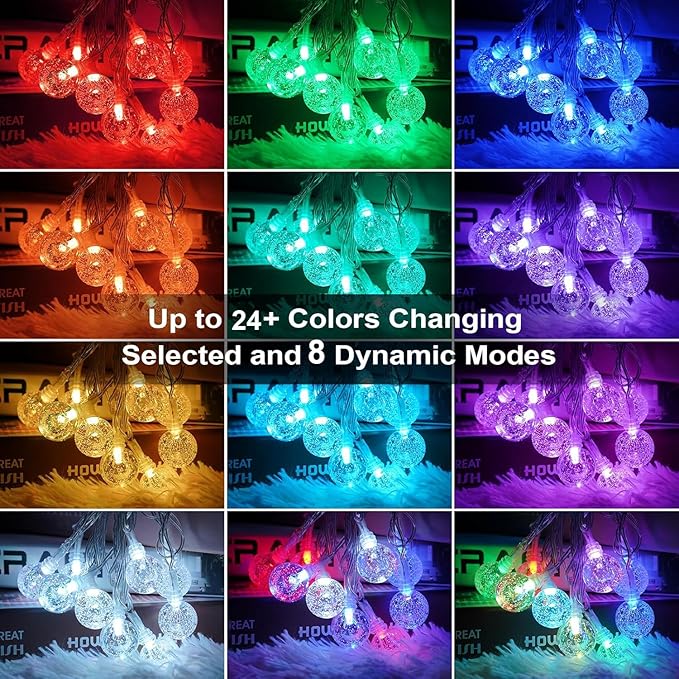 OMIKA Battery Operated String Lights, 24 Color Changing 15FT 30 LED Battery Operated Christmas Lights with Remote Timer, USB Powered Fairy Lights for Indoor Bedroom Outdoor Garden Patio Balcony Decor