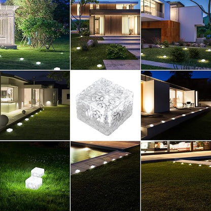 6 Pack Solar Brick Lights Landscape Path Light Garden Decoration Yard Paver Road Lighting Recessed Paver for Garden, Pathway, Patio, Walkway Decor
