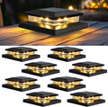 8-Pack Warm White Solar Deck Post Lights, Outdoor LED Caps