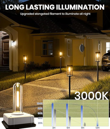 12 Pack Bright Solar Pathway Lights Outdoor,IP65 Waterproof Auto On/Off Solar Garden Light Path Lights Solar Powered for Outside Yard Path Lawn Walkway Driveway Landscape Lighting Patio Decor