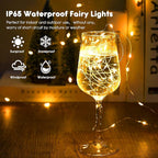 12-Pack Outdoor String Lights, 7ft Silver Waterproof LED