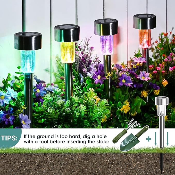 20-Pack Solar Pathway Lights, Waterproof LED Yard Lights