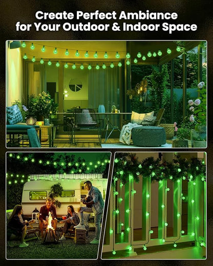 Outdoor String Lights, 72ft Green Waterproof LED
