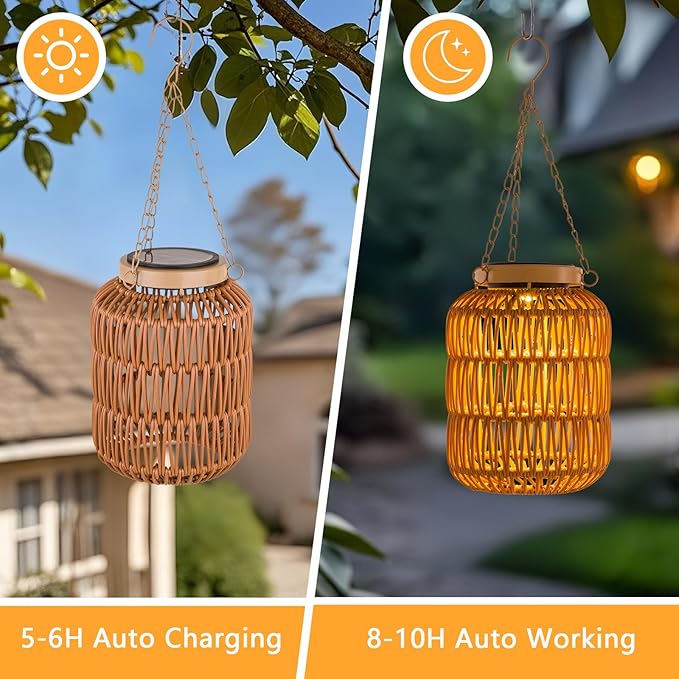 Decorative Garden Solar Lanterns for Outdoor, Waterproof LED