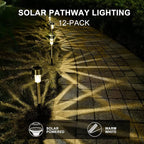 16-Pack Solar Pathway Lights, Waterproof LED Garden Lights