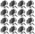 16-Pack Cool White Flat Solar Driveway Lights, Waterproof LED
