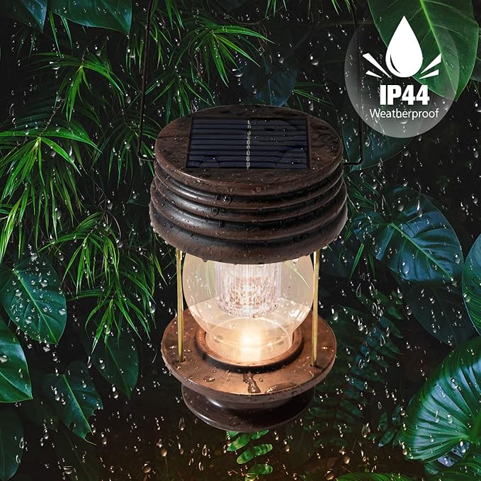 2-Pack Charming Hanging Solar Lanterns for Backyard, Waterproof LED