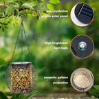 Courtyard Solar Hanging Lanterns 4-Pack, Rustic Yard Decor