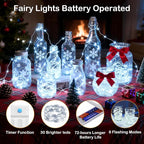 10-Pack 10ft Christmas LED String Lights, Waterproof Timer Lights