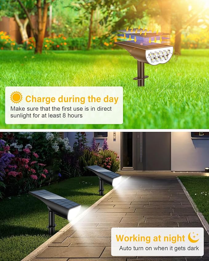 6-Pack Solar Wall Spotlights, Waterproof