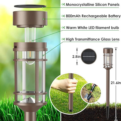 Mancra 8 Pack Solar Outdoor Lights, Bright Up to 10 Hrs Solar Lights Outdoor Waterproof Garden Decor for Patio Lawn Yard and Landscape