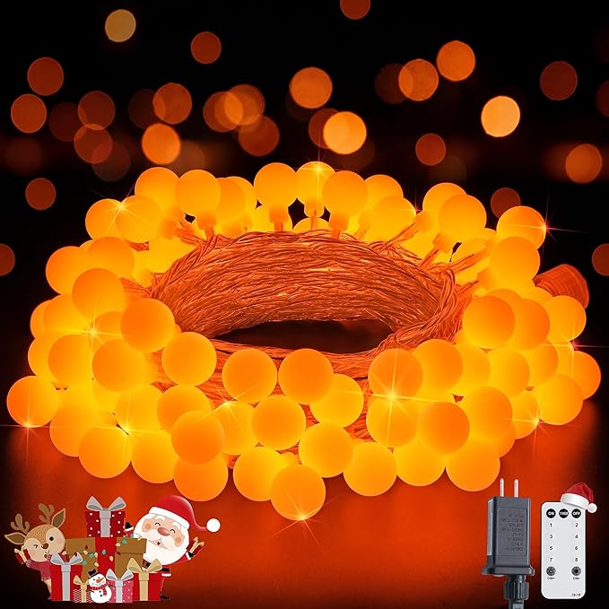 100 LED Christmas Twinkle Lights, 33ft Waterproof for Yard