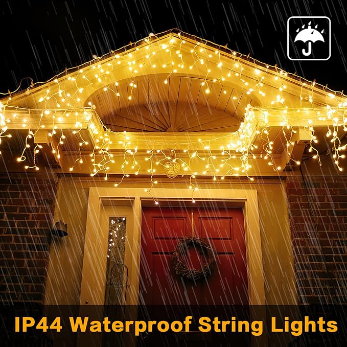 400 LED Christmas Twinkle Lights, 33ft Waterproof for Porch