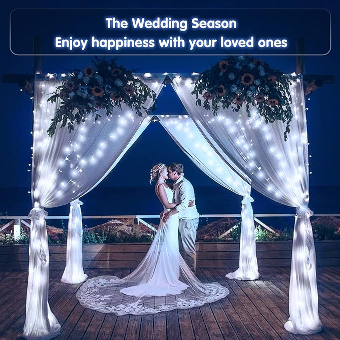 2-Pack 33ft Christmas LED String Lights, Waterproof Timer Lights