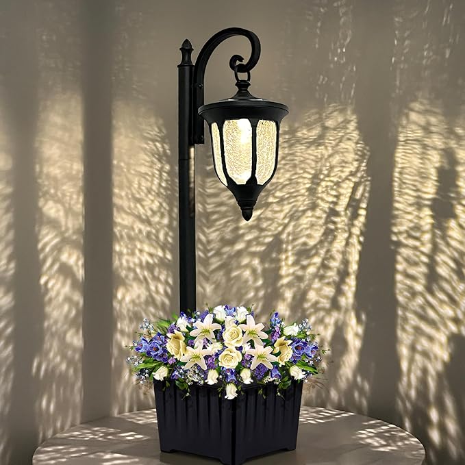 Outdoor Pole Lantern, Black Weatherproof Post Light