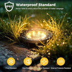 Solar Flat Disk Lights 12-Pack, Waterproof Walkway