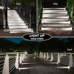 12-Pack Cool White Bright Solar Fence Lights, Outdoor LED
