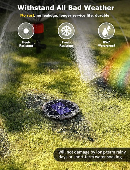 Color Changing Solar Ground Lights with 33ft Long Distance Remote Control - Flat Solar Lights Outdoor Waterproof - Pathway Lights Solar Powered for Yard Decorative Outside Lawn Walkway [10 Pack]