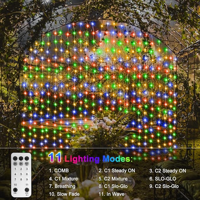 Christmas Patio String Lights, 6ft 200 LED Waterproof
