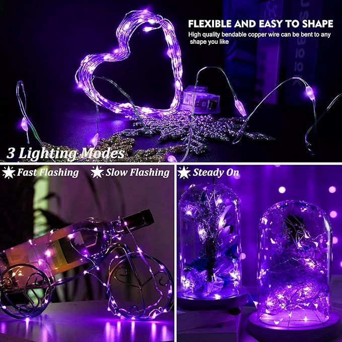 24-Pack 20 LED Christmas Twinkle Lights, Waterproof for Porch