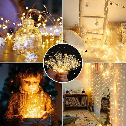 Mlambert 3 Pack 33FT Fairy Lights Battery Operated with Remote and Timer, Waterproof Dimmable 8 Modes 100 LEDs Twinkle Lights for Indoor Outdoor Decor