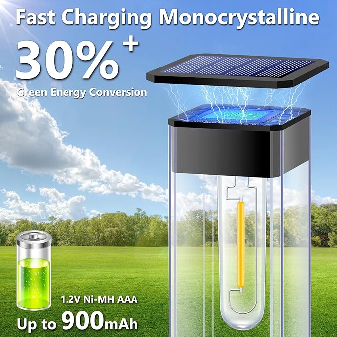 8-Pack Solar Path Lights, Outdoor Yard LED