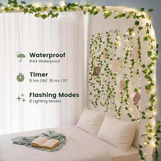Warm White Porch String Lights, 23ft Weatherproof LED
