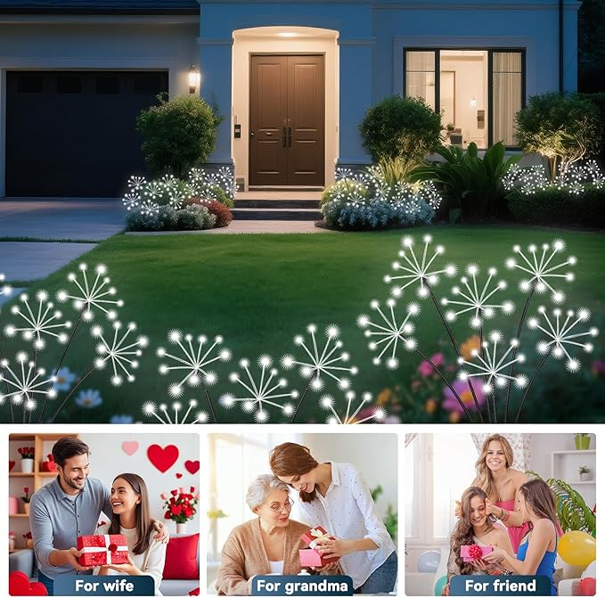 2-Pack Solar Landscape Lights for Driveway