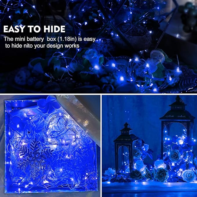 48-Pack Christmas LED String Lights, Waterproof Timer Lights