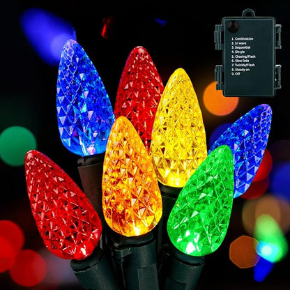Christmas Fairy Lights 2-Pack, 20ft 6 LED Battery Twinkle Lights