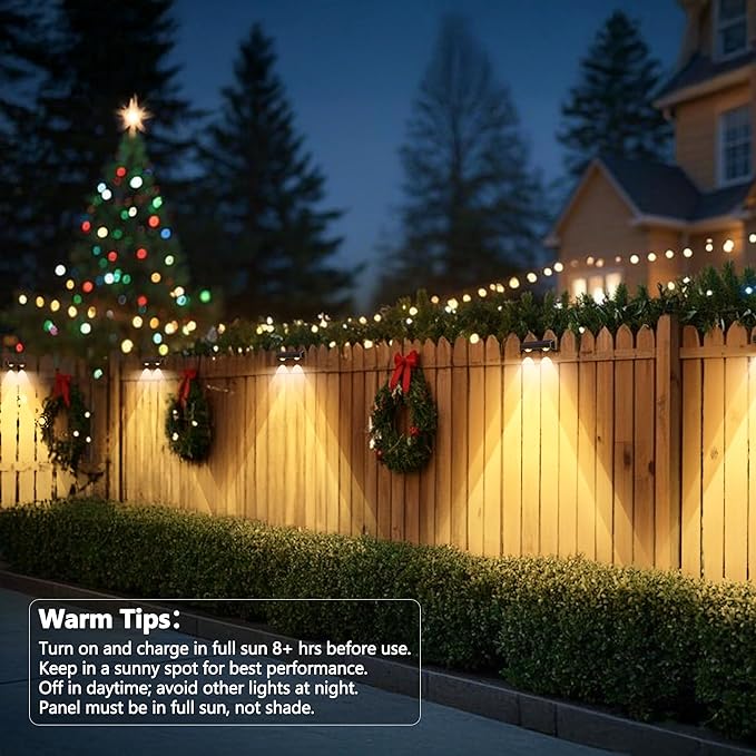 Brizled 12 Pack Solar Fence Lights, RGB + Warm White + Cool White Outdoor Solar Wall Lights, 11 Modes Color Changing Deck Light IP65 Waterproof Outdoor Lighting for Railing Wall Deck Fence Stair