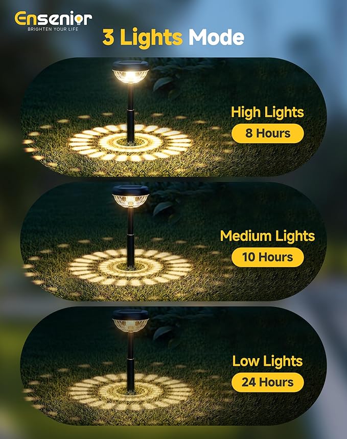 Warm White Solar Path Lights, Outdoor Garden LED