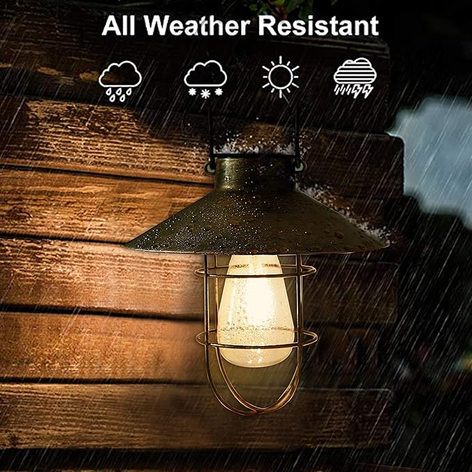 Solar Courtyard Lanterns, Outdoor Hanging LED Decor