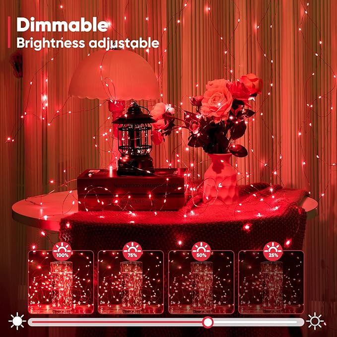 4-Pack 4ft Christmas LED String Lights, Waterproof Timer Lights