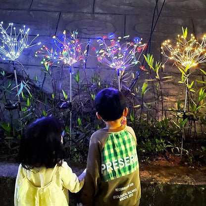 JJGoo Solar Firework Lights, 2 Pack 180 LEDs 2 Lighting Modes Solar Lights Outdoor Waterproof for Garden Patio Walkway Pathway Party Wedding Christmas Decorative - Colorful