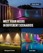 12-Pack RGB Patio Solar Lights, Waterproof LED