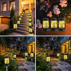 2-Pack Butterfly Solar Outdoor Lanterns, Charming Waterproof LED